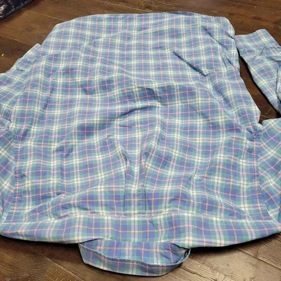 Vineyard Vines Mens Performance Slim Fit Murray Shirt size L Blue Plaid Check - Picture 5 of 5